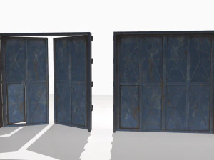 industrial metal gate 4 3D Model