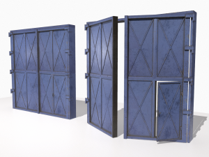 industrial metal gate 4 3D मॉडल