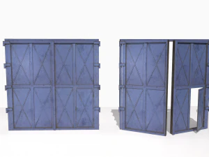 industrial metal gate 4 3D Model