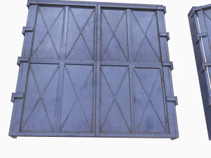 industrial metal gate 4 3D Model