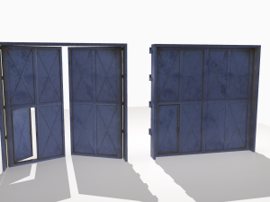 industrial metal gate 4 3D मॉडल