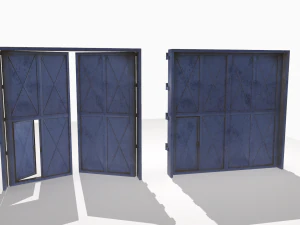 industrial metal gate 4 3D Model