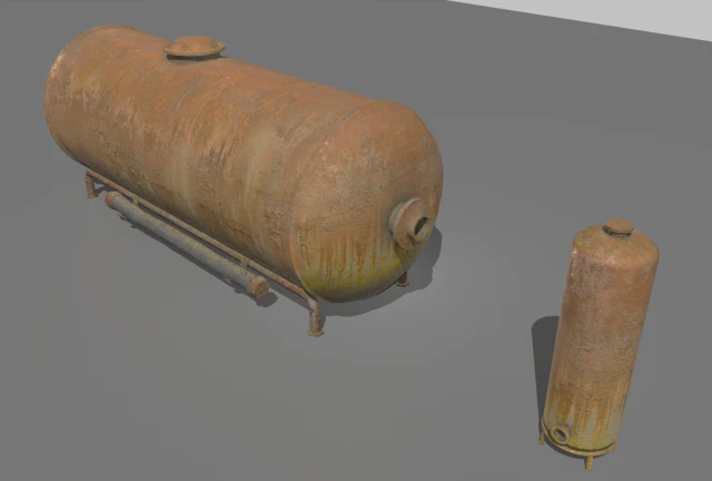 rusty and old industrial tank 3D Model .c4d .max .obj .3ds .fbx .stl .blend 