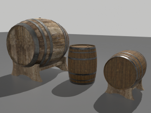 old wooden barrels 3D Model