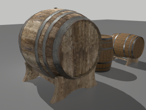 old wooden barrels 3D Model