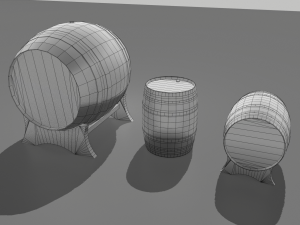 old wooden barrels 3D Model