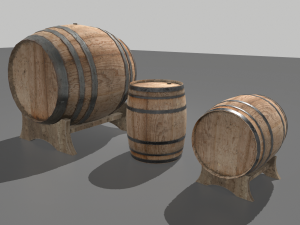 old wooden barrels 2 Modelo 3D