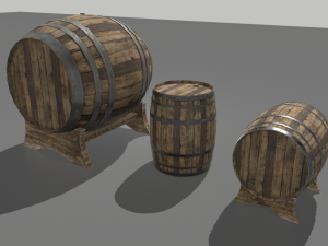 old wooden barrels 3 Modelo 3D