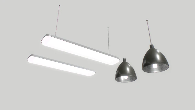 industrial lights 1 3D Model .c4d .max .obj .3ds .fbx .stl .blend
