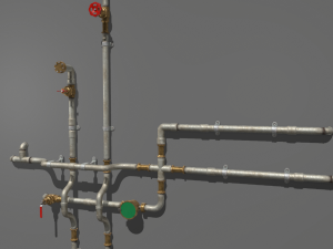 metal water pipes 3D Model