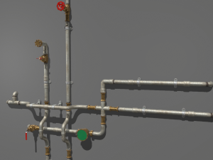 metal water pipes 3D मॉडल