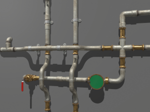 metal water pipes 3D 模型