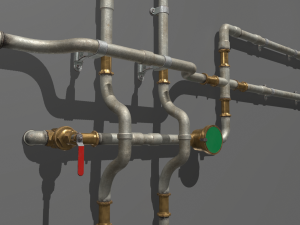metal water pipes 3D 模型
