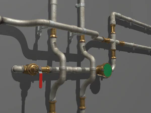 metal water pipes 3D Model
