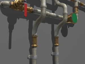 metal water pipes 3D 模型