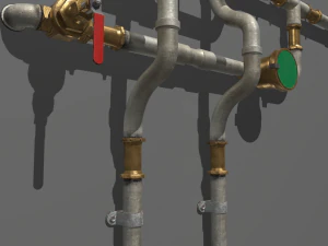 metal water pipes 3D Model