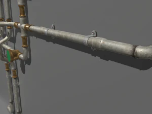metal water pipes 3D Model