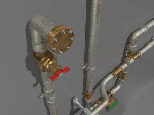 metal water pipes 3D 模型