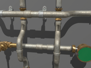 metal water pipes 3D 模型