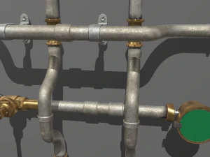 metal water pipes 3D Model