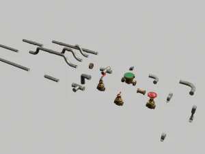 metal water pipes 3D Model