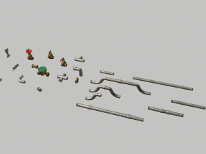 metal water pipes 3D 模型