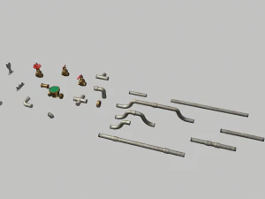 metal water pipes 3D Model