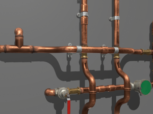 copper water pipes 3D 모델