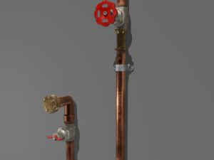 copper water pipes 3D Model
