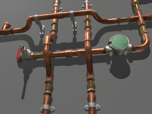 copper water pipes 3D 모델