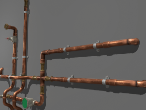 copper water pipes 3D 모델