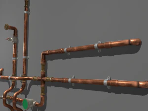 copper water pipes 3D Model