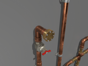 copper water pipes 3D 모델