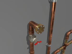 copper water pipes 3D Model