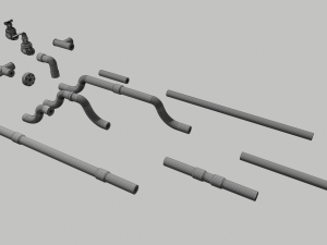 copper water pipes 3D 모델