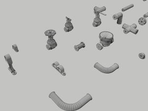 copper water pipes 3D 모델