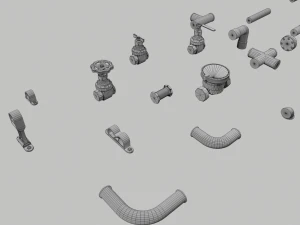copper water pipes 3D Model