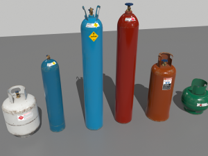 industrial gas cylinders pack 1 Modelo 3D