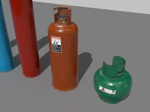 industrial gas cylinders pack 1 3D Model