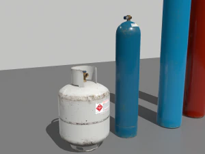 industrial gas cylinders pack 1 3D Model
