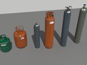 industrial gas cylinders pack 2 3D 모델
