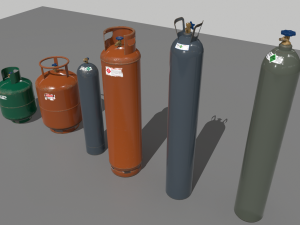 industrial gas cylinders pack 2 3D Модель