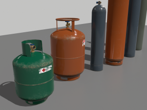 industrial gas cylinders pack 2 3D Модель