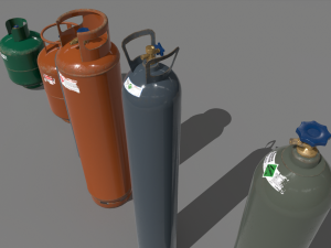 industrial gas cylinders pack 2 3D Модель