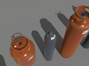 industrial gas cylinders pack 2 3D Модель