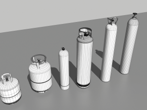 industrial gas cylinders pack 2 3D Модель