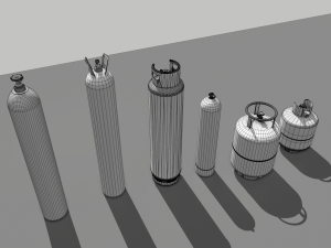 industrial gas cylinders pack 2 3D Модель