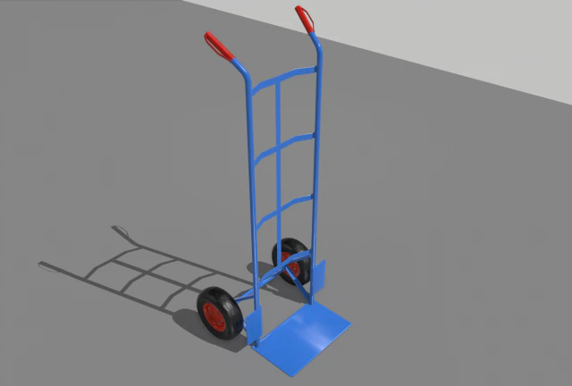 industrial hand trolley 1 3D Model .c4d .max .obj .3ds .fbx .stl .blend 