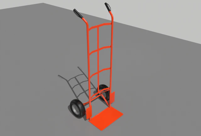 industrial hand trolley 2 3D Model .c4d .max .obj .3ds .fbx .stl .blend