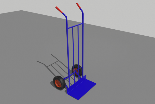 industrial hand trolley 3 3D Model .c4d .max .obj .3ds .fbx .stl .blend 